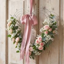 Product Wire hearts 25cm wave rings binding ring for door wreath 10 pcs