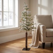 Product Artificial fir tree on metal plate snow winter decoration 35x115cm