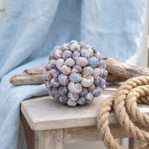 Product Decorative sphere, seashell design, natural maritime decoration, Ø19cm