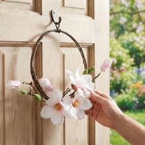 Product Decorative ring artificial magnolia spring decoration for hanging Ø24cm