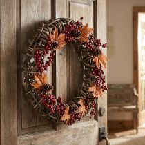 Product Large decorative wreath Ø50cm made of grapevines - natural door wreath made of wood and willow, versatile for decorating