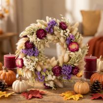 Product Dried flower wreath, festive table decoration for special occasions and seasons, 25cm