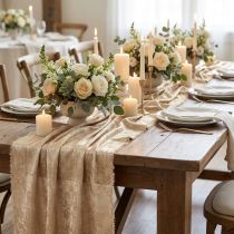 Product Table Ribbon Gold Beige Frayed Vintage W47cm L1.5m