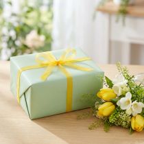 Product Organza ribbon gift ribbon yellow ribbon selvedge 6mm 50m