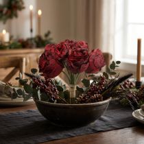 Product Artificial roses red, silk flowers, rose bunch L23cm 8 pcs