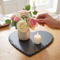 Product Slate plate Decorative heart slate heart Black 20×20cm 1pc