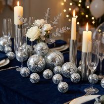 Product Decorative mirror balls, party decoration element, silver, 2-4cm, 50 pieces