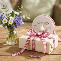Product Gift ribbon checkered red 15mm 20m