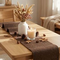 Product Brown wool felt ribbon, 15cm x 5m, for decoration and crafting
