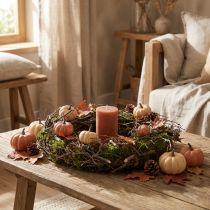 Product Decorative wreath moss wreath with bonsai branches natural Ø30cm