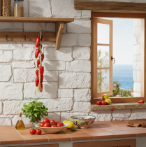 Product Decoration hanger pepper red on a string natural summer L60cm