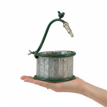 Product Metal planter, rain barrel, bird design, balcony decoration, Ø15.5cm
