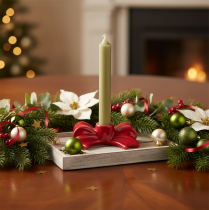Product Red bow-shaped candle holders for 11cm taper candles, 2 pieces
