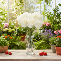 Product Artificial carnation flower with stem for bouquets and wreaths, 56cm, 8 pieces