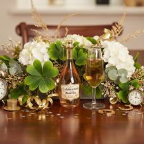 Product Christmas tree ornament set, champagne glass and champagne bottle, Christmas decoration, 14cm, 2 pieces