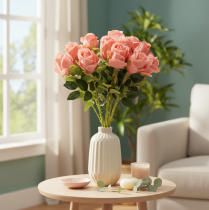 Product Artificial rose flowers in a bunch, long stem 62cm, 12 pieces