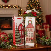 Product Gift bag bottle Christmas house and Christmas tree 36cm 2pcs