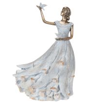Product Figurine of a woman with a bird. Artfully designed decorative sculpture for timeless design. 41cm
