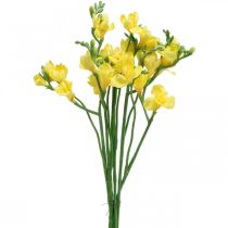 Freesias, artificial flowers, freesias in bunch yellow L64cm 6pcs