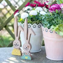 Product Happy bunny decoration, spring, Easter bunny couple, wooden decoration to put H19cm 6pcs