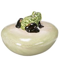 Product Decorative ceramic frog floating stone for garden ponds and water features, 13cm, 3 pieces