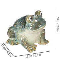 Product Frog figurine, summer decoration made of ceramic for home and balcony, 12cm, 3 pieces