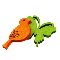 Product Decoration Bird and Butterfly Wooden Scatter Decoration Colorful 2cm 144 Pcs