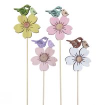Product Spring decoration flower plugs wood bird decoration 8×6cm 12pcs