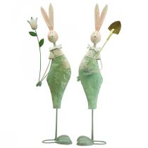 Spring decoration rabbits made of metal pair of rabbits H48cm