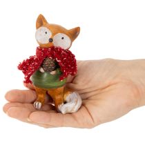 Product Decorative fox with scarf and pine cone, 10cm, 2 pieces