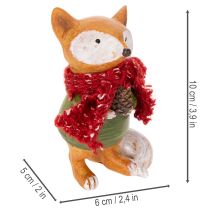 Product Decorative fox with scarf and pine cone, 10cm, 2 pieces