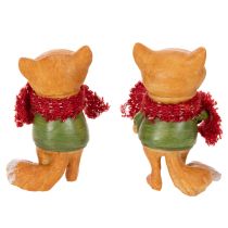 Product Decorative fox with scarf and pine cone, 10cm, 2 pieces