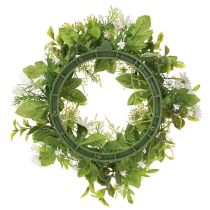 Product Daisy Wreath White Green Artificial Ø28cm H9cm