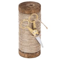 Product Yarn spool with decorative scissors Ø6.5cm H15cm 2pcs Vintage style