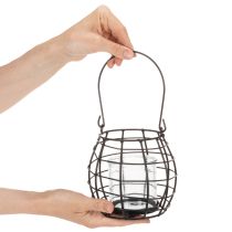 Product Garden lantern black metal with lantern Ø14cm H12.5cm