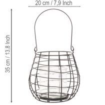 Product Garden lantern with glass lantern black Ø20cm H18.5cm
