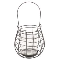 Product Garden lantern with glass lantern black Ø20cm H18.5cm