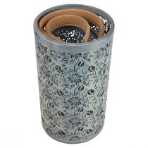 Product Garden Lantern Metal Lantern Handle Gray H30.5/25cm Set of 2