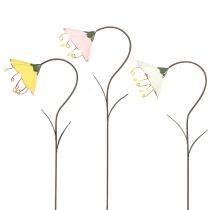 Product Garden Stake Flower Metal Flowers Yellow Pink White 49cm 3 Pcs