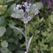 Garden plug flower, garden decoration, plant plug made of metal shabby chic white, silver L52cm Ø10cm 2pcs