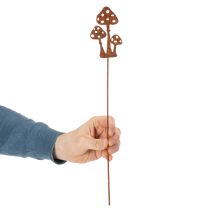 Product Garden stake, rusted metal, fly agaric decorative stake, 10cm, 6 pieces