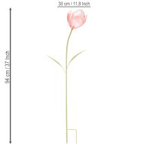 Product Garden stake flower decorative tulip for flower beds and borders 94cm