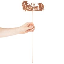 Product Garden stake hedgehog motif rust decoration for summer and autumn 53cm