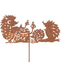 Product Garden stake hedgehog motif rust decoration for summer and autumn 53cm