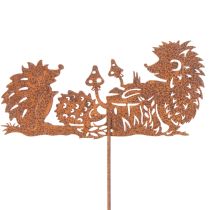Product Garden stake hedgehog motif rust decoration for summer and autumn 53cm