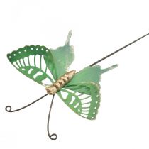 Product Garden Stake Metal Butterfly Green Gold 12x10/46cm