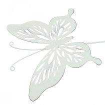 Garden stakes metal butterfly white 14×12.5/52cm 2pcs