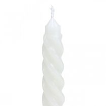 Twisted candles spiral candles cream Ø2.2cm H30cm 2pcs