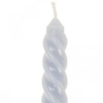Product Twisted candles light blue taper candles Ø2.2cm H30cm 2pcs