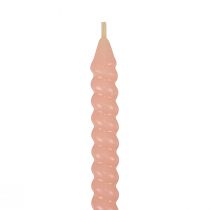 Product Twisted candles spiral candles light pink Ø1.4cm H18cm 4pcs